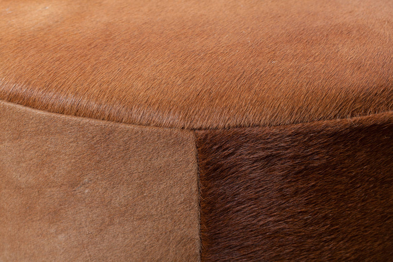 Vintage Inspired Cowhide Ottoman or Coffee Table 1