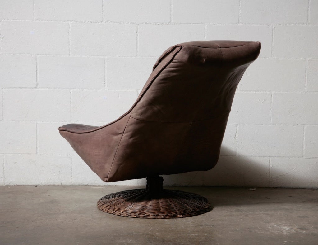 Gerard van den Berg Leather Swivel Lounge Chair 2