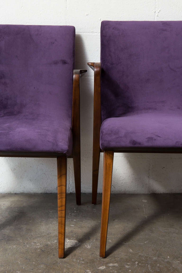 Set of Four Danish Modern Chairs in Velvety Purple 1