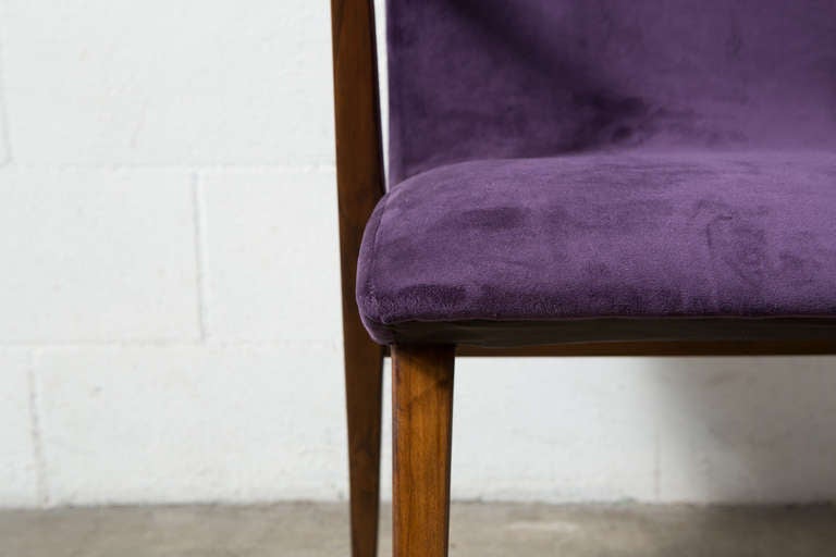 Set of Four Danish Modern Chairs in Velvety Purple 3
