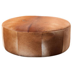 Vintage Inspired Cowhide Ottoman or Coffee Table