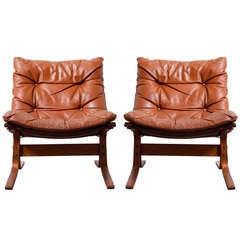 Pair of Westnofa Leather "Siesta" Easy Chairs