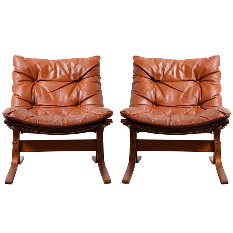Pair of Westnofa Leather "Siesta" Easy Chairs