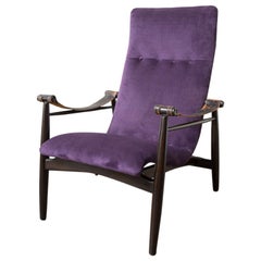 Muntendam Mid-Century Lounge Chair with Leather Arms