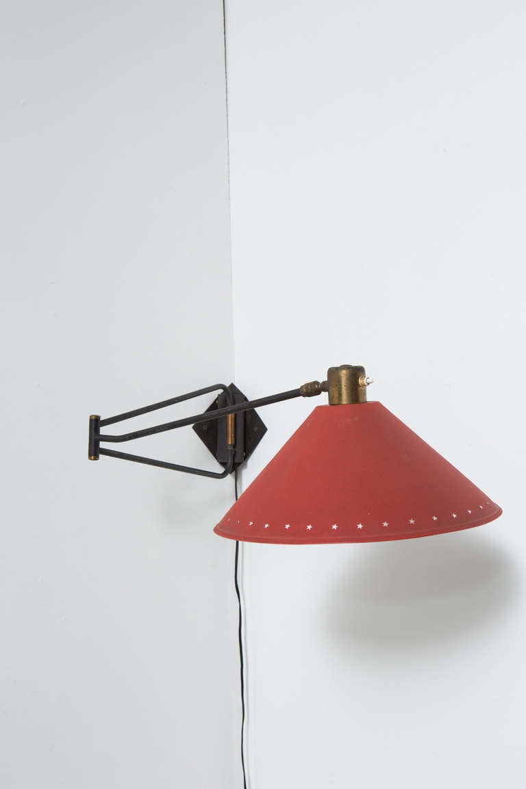 Mid-Century Modern 1950's French Wall Lamp