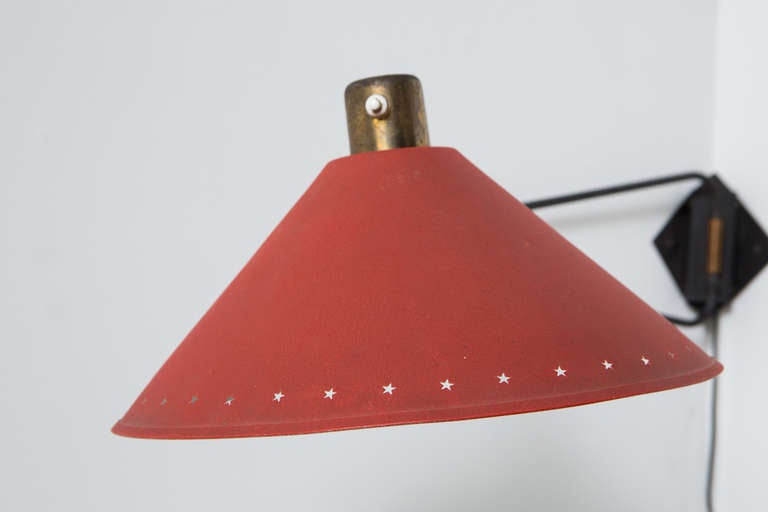 Metal 1950's French Wall Lamp