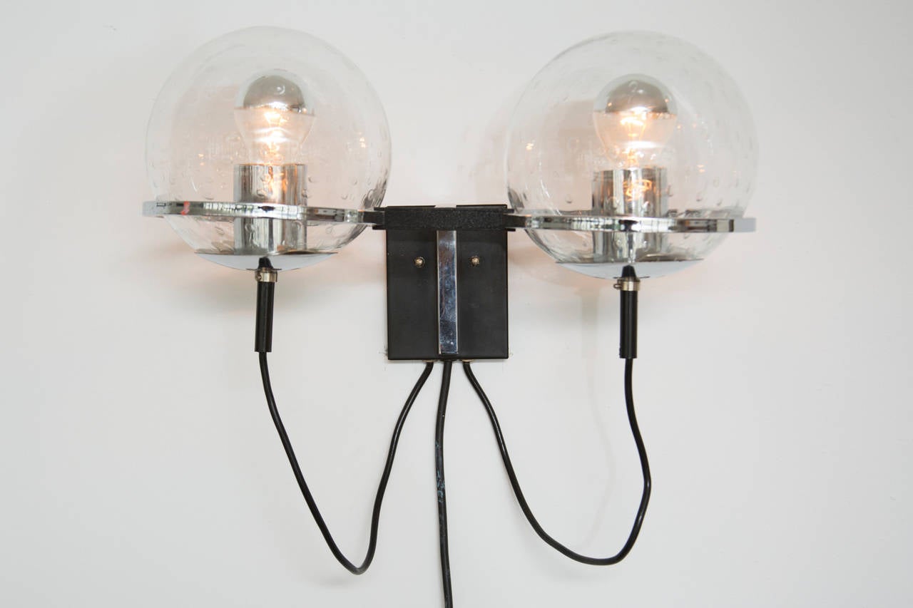 Pair of RAAK Double Globe Wall Lights For Sale at 1stdibs