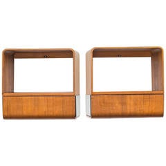 Pair of Rare Friso Kramer "Euroika" Nightstands for Auping