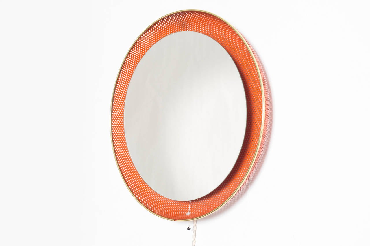 Artimeta Soest Perforated Mirror Lamp in Orange