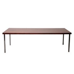 Rosewood And Chrome Conference Or Dining Table