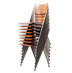 Set of 8 Wm. Rietveld Stacking Pyramid Chairs