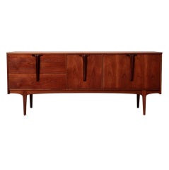 Mid-Century Teak Credenza with Walnut "Talon" Design