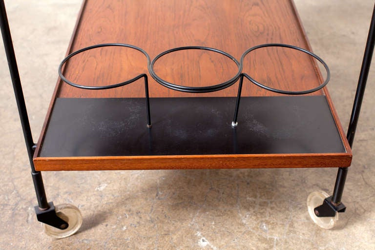 Bauhaus Style Rolling Bar Cart In Good Condition In Los Angeles, CA