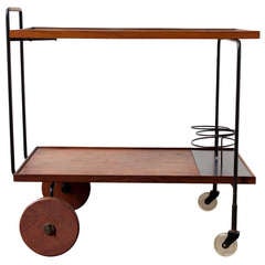 Bauhaus Style Rolling Bar Cart
