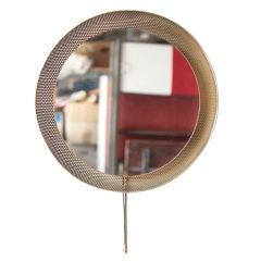 1950's Dutch Perforated Metal Wall Mirrors