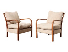 Pair of Deco Oak Lounge Chairs