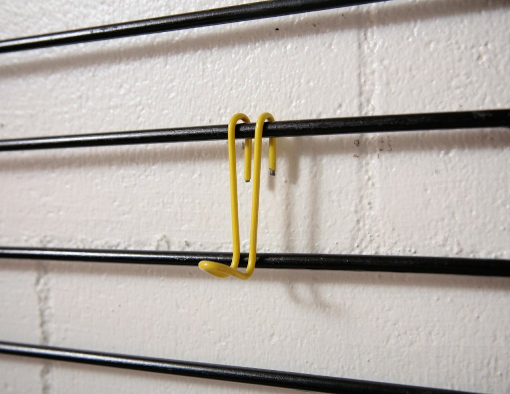 Coen de Vries Wall Mount Coat Rack with Wire Hooks In Good Condition In Los Angeles, CA