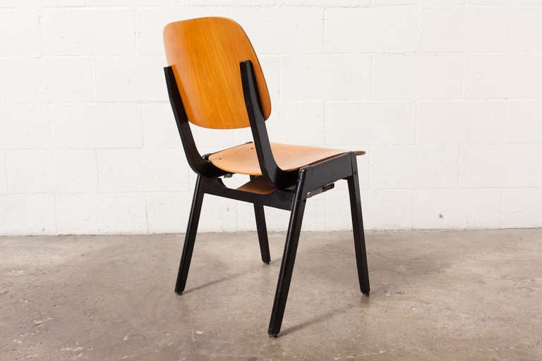 Set of Six Roland Rainer Style Stacking Chairs 1