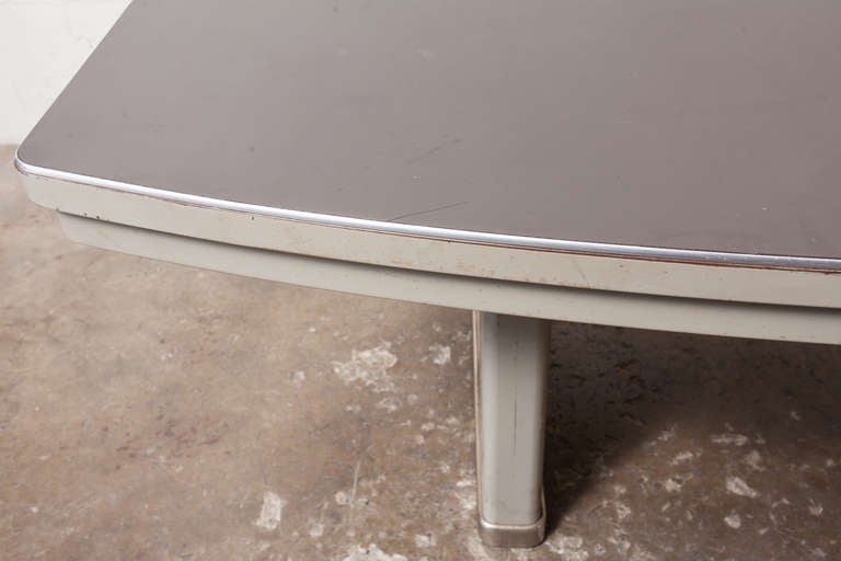 Mid-20th Century Gispen Grand Conference Table with Linoleum Top