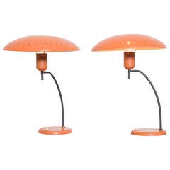Pair of Salmon Louis Kalff Table Lamps for Philips 1