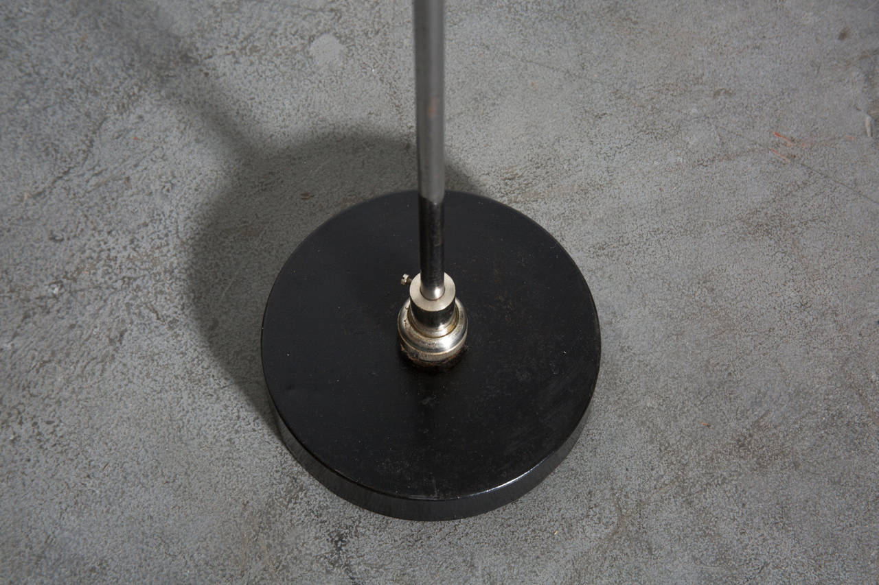 Mid-20th Century Hala Style Ball Jointed Black Industrial Floor Lamp