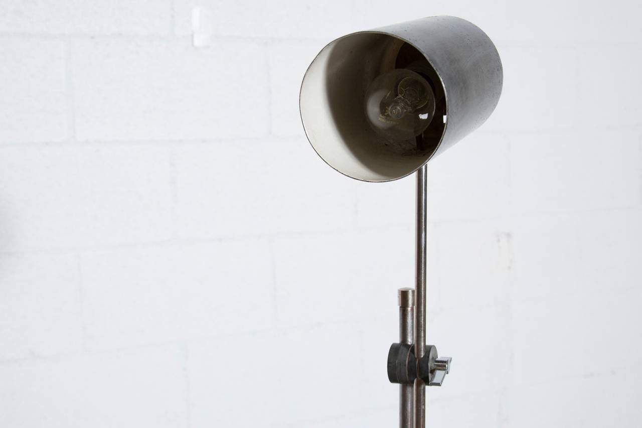 Enameled Hala Style Ball Jointed Black Industrial Floor Lamp