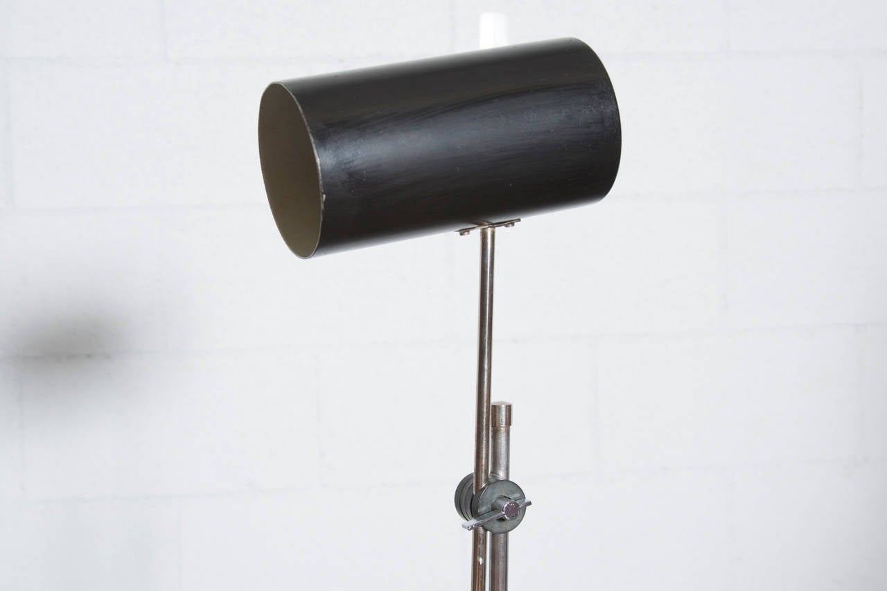 Mid-Century Modern Hala Style Ball Jointed Black Industrial Floor Lamp