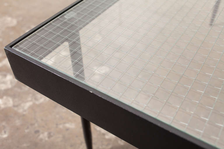 Janni van Pelt Coffee Table with Grid Glass In Good Condition In Los Angeles, CA