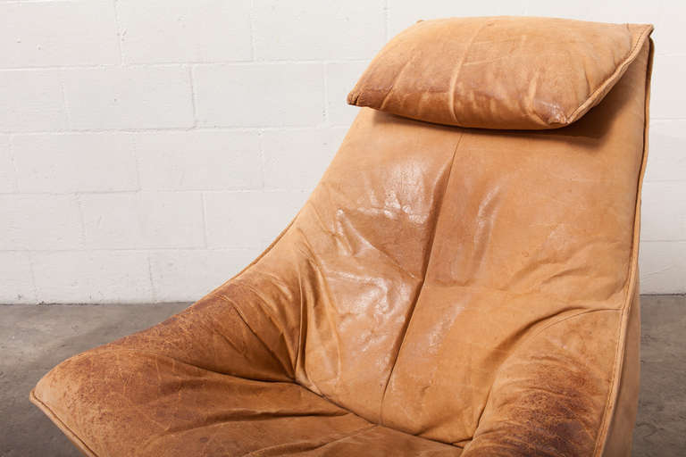 Gerard Van Den Berg Delantra Leather and Rattan Lounge Chair 2