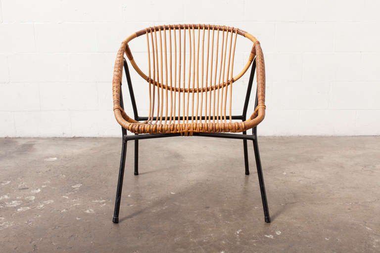 mid century bamboo chair