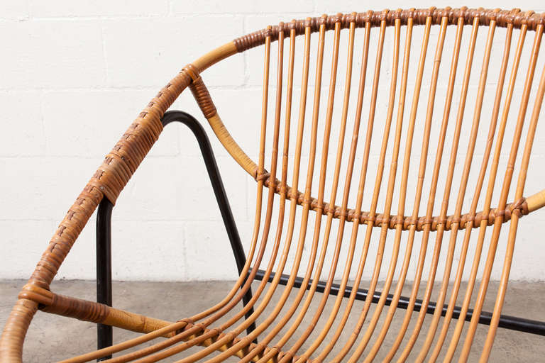 Mid-20th Century Mid-Century Modern Bamboo Bucket Lounge Chair