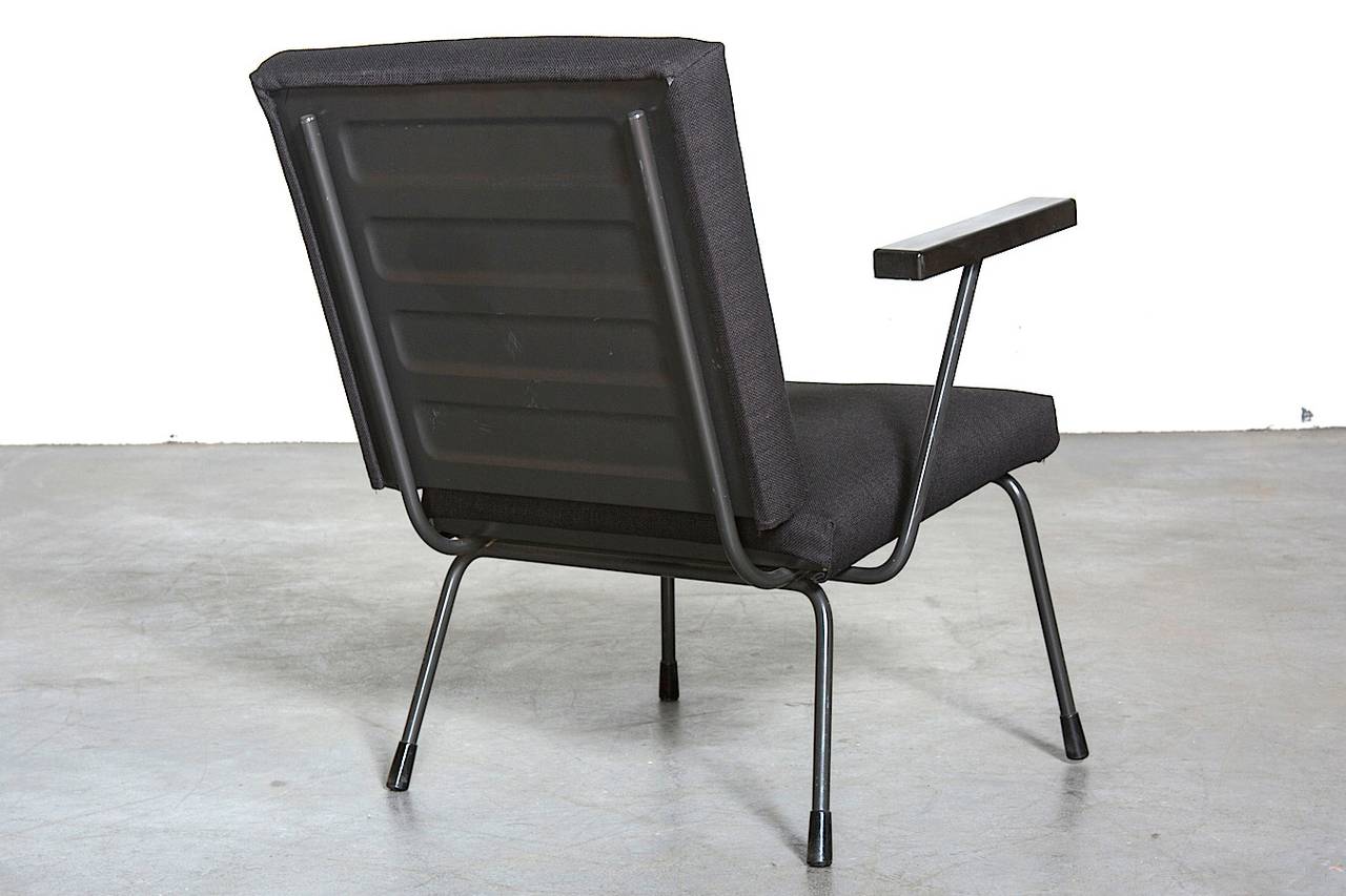 Dutch Wim Rietveld 1401 Lounge Chair for Gispen in Black