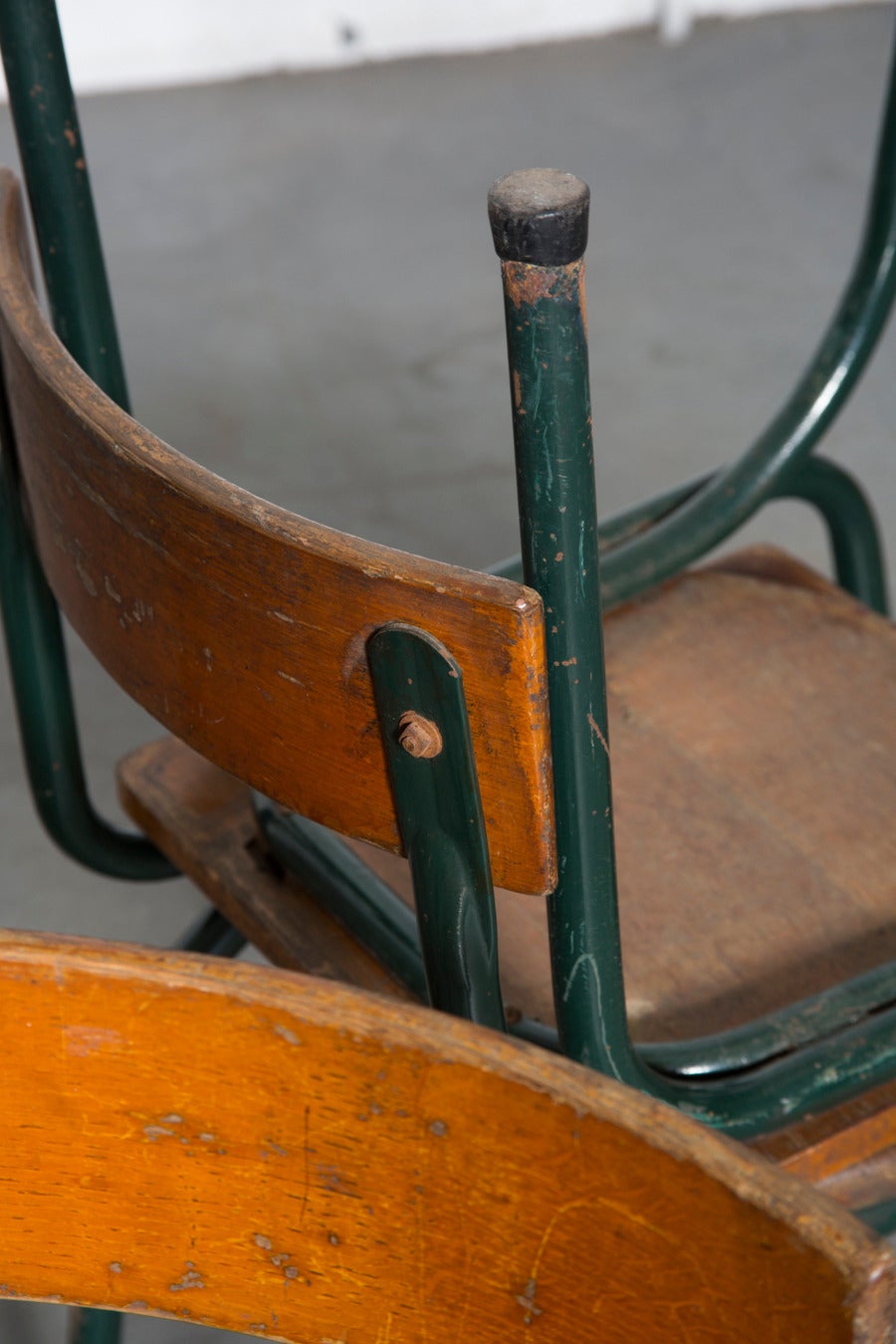 Set of Six Tubax School Chairs In Fair Condition In Los Angeles, CA