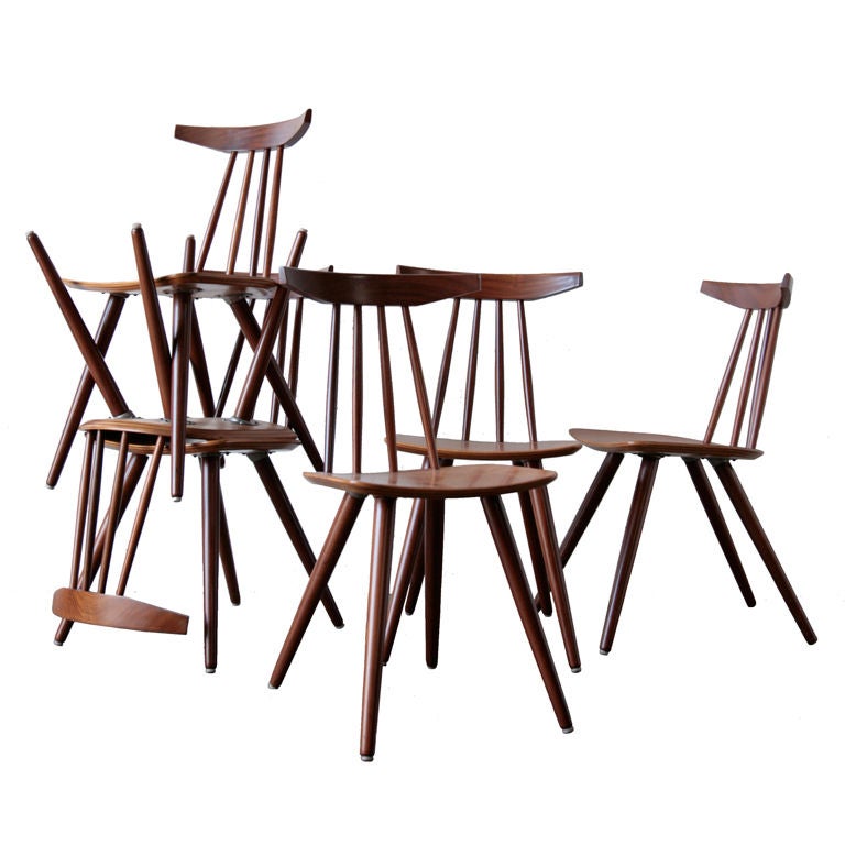 Set of 6 Frem Rojle Spindle Back Dining Chairs