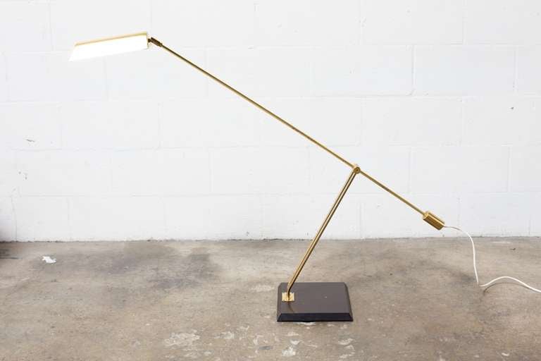 Mid-20th Century ABO Randers Brass Articulating Floor Lamp