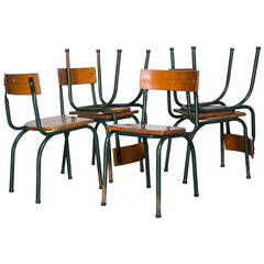 Set of Six Tubax School Chairs