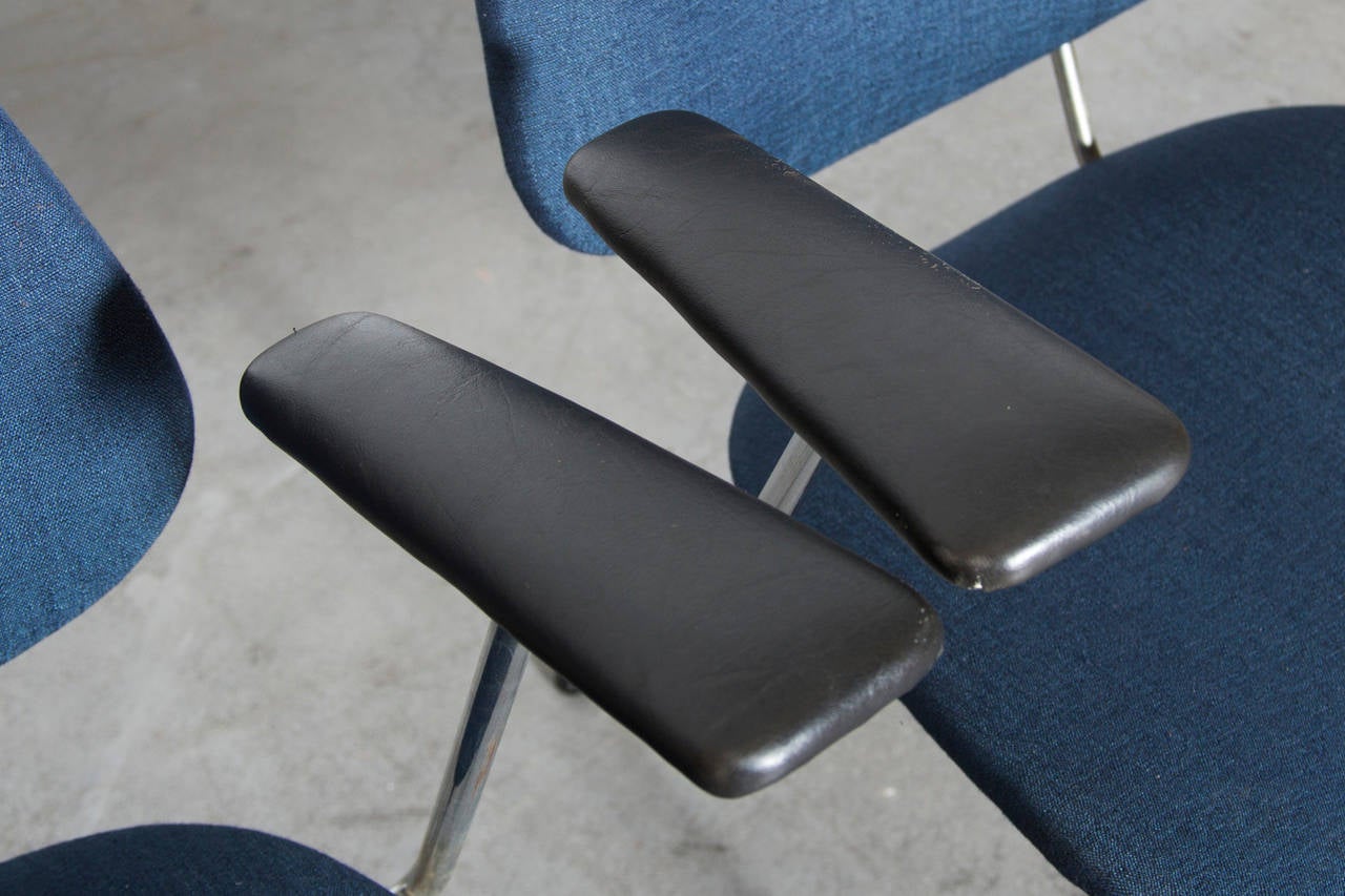 Pair of Kembo Style Armchairs with Grey Metal Frame 1