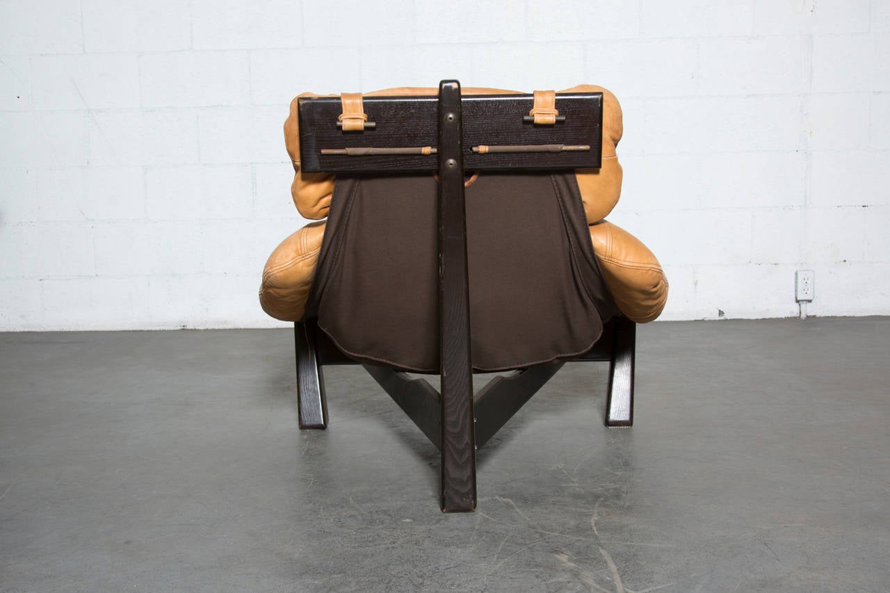 Percifal Lafer Style Tripod Lounge Chair and Ottoman by Gerard van den Berg In Good Condition In Los Angeles, CA