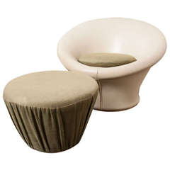 Retro Pierre Paulin Mushroom and Ottoman F560 and P561