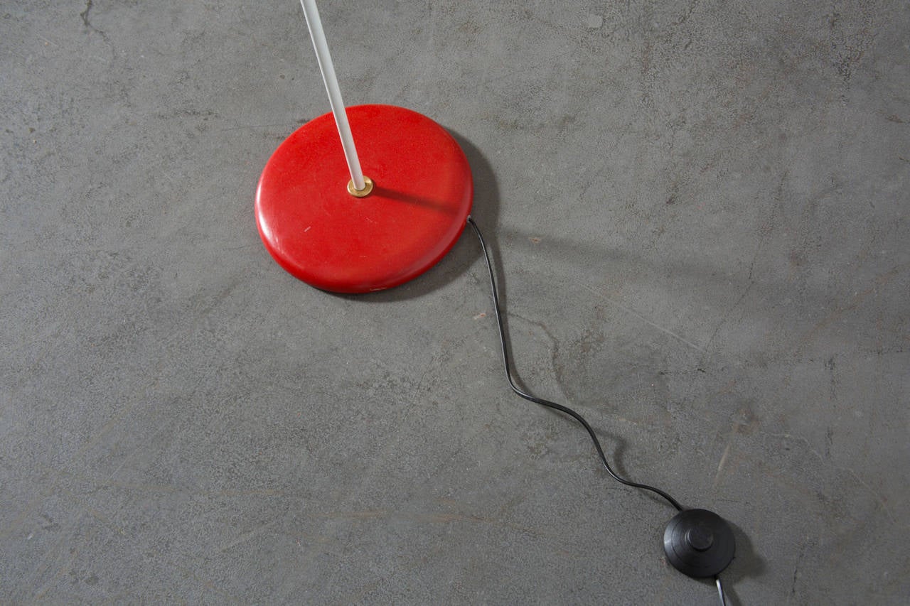 Hala Zeist Attributed Red and White Floor Lamp 1