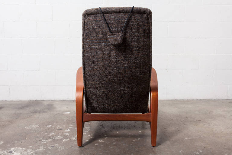 Norwegian Scandinavian Lounge Chair with Penguin Style Armrests