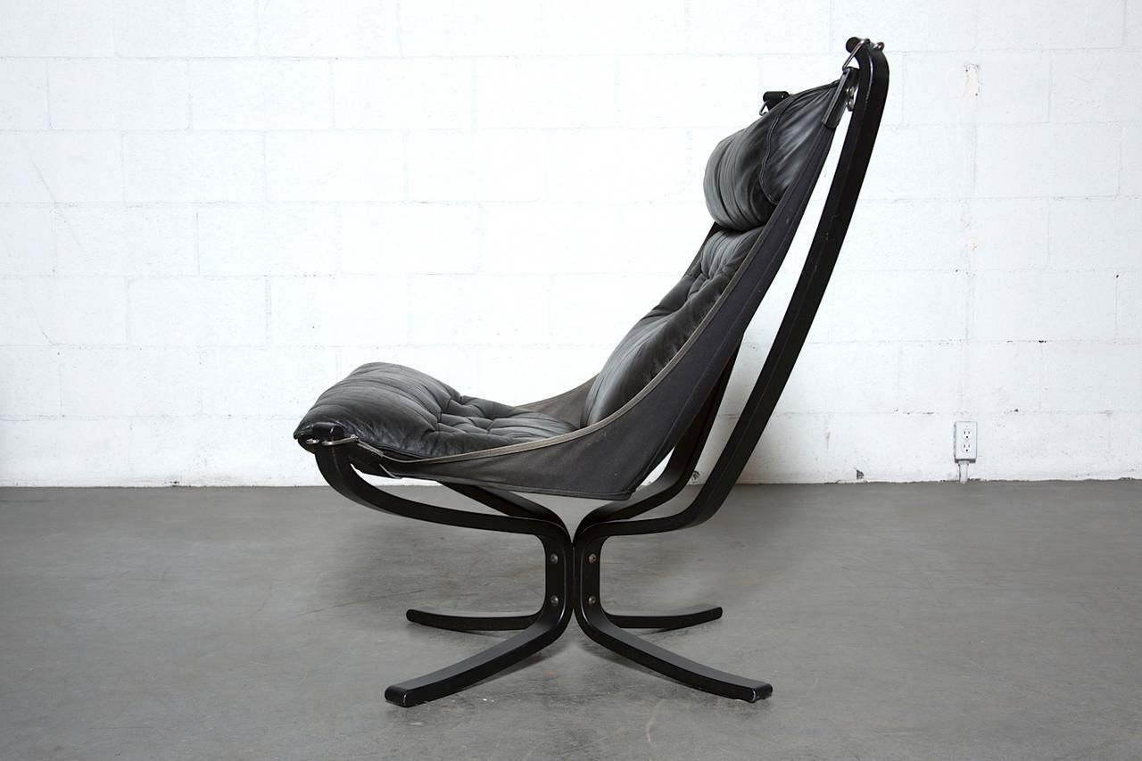 Mid-Century Modern Black Falcon Chair by Sigurd Resell for Vatne Møbler