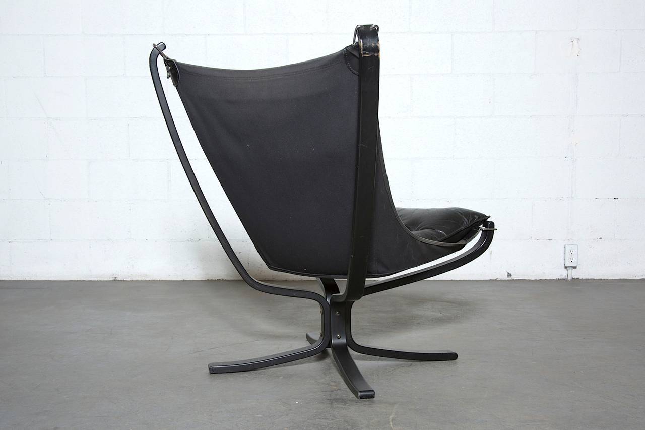 Dutch Black Falcon Chair by Sigurd Resell for Vatne Møbler