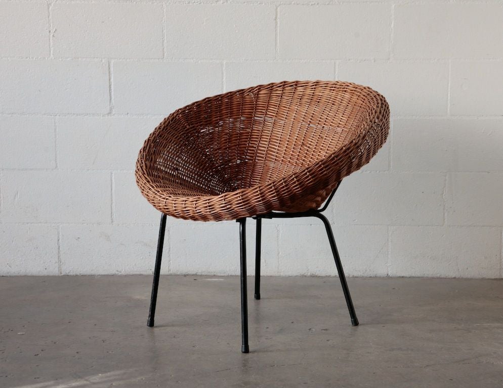 Woven Rattan Hoop Chair