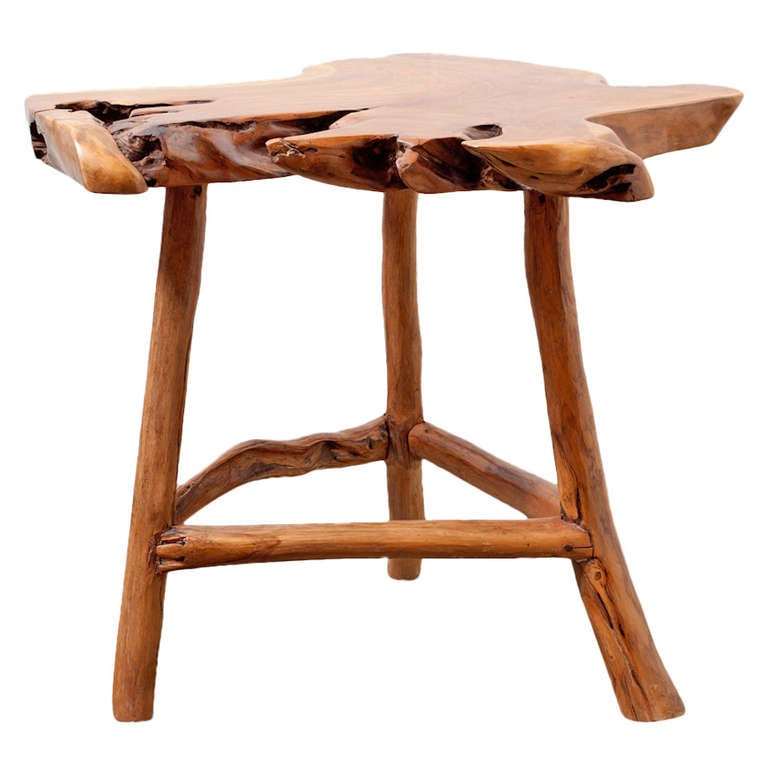 Nakashima Style Tree Trunk Side Table at 1stDibs