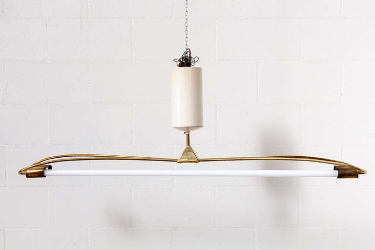 Royere Style Brass Fluorescent Ceiling Light