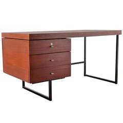 Dutch Modern Writing Desk with Side Stacking Drawers