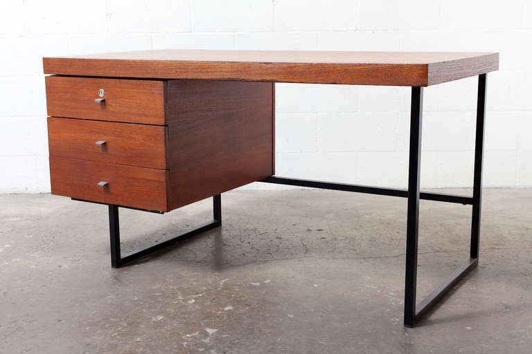 Dutch Modern Writing Desk with Side Stacking Drawers 4