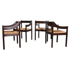 Set of 4 Vico Magistretti for Cassina "Carimate" Chairs