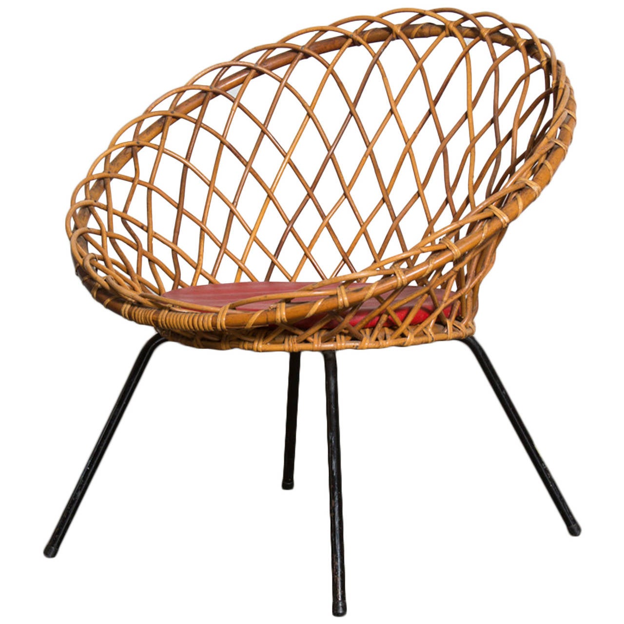 Jacques Style Woven Lattice Bamboo Hoop Chair at 1stDibs